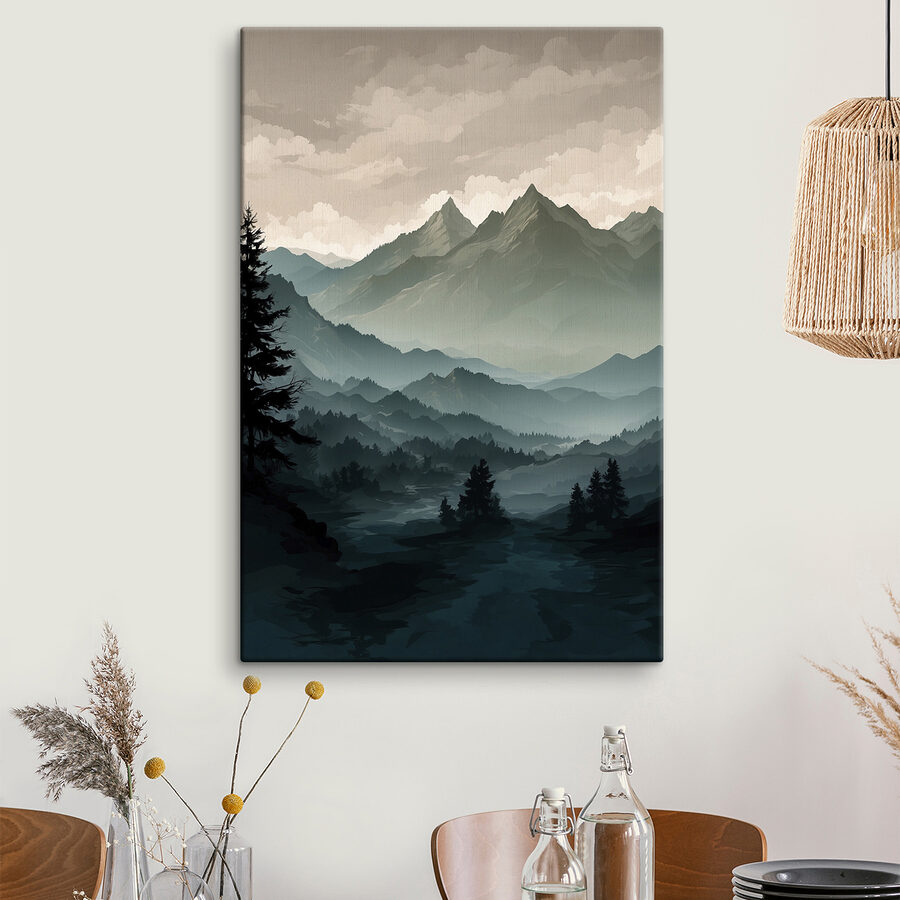 Landschap van bergen en bomen