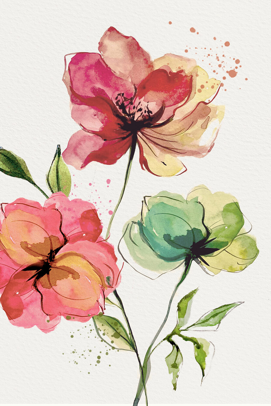 Aquarel van bloemen Aquarel van bloemen