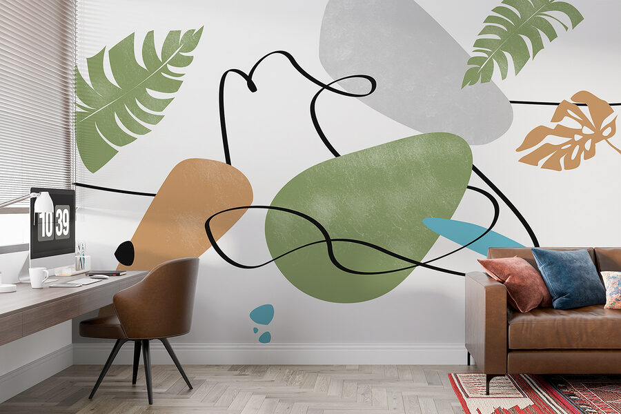 Kleurrijke kunst met bladeren
