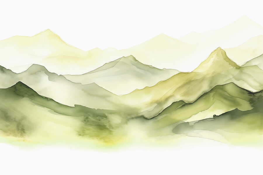 Schilderij van een bergketen Schilderij van een bergketen