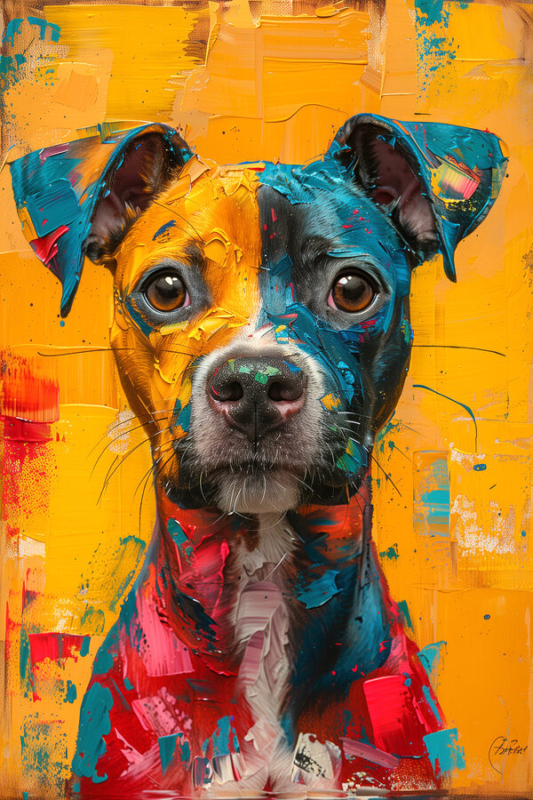Schilderij van een hond Schilderij van een hond