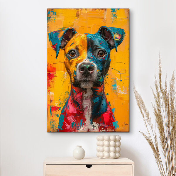 Schilderij van een hond Schilderij van een hond