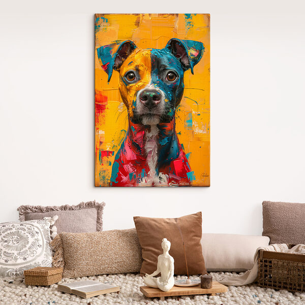 Schilderij van een hond Schilderij van een hond