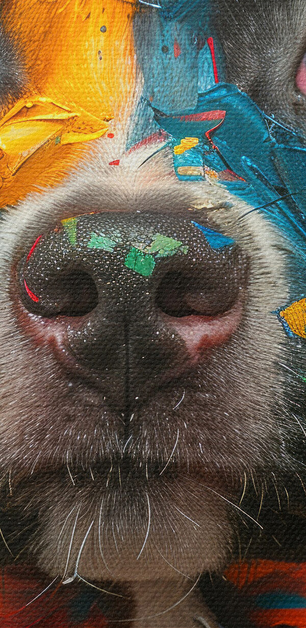Schilderij van een hond Schilderij van een hond
