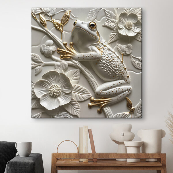 Decoratieve kikker op bloemmotief Decoratieve kikker op bloemmotief
