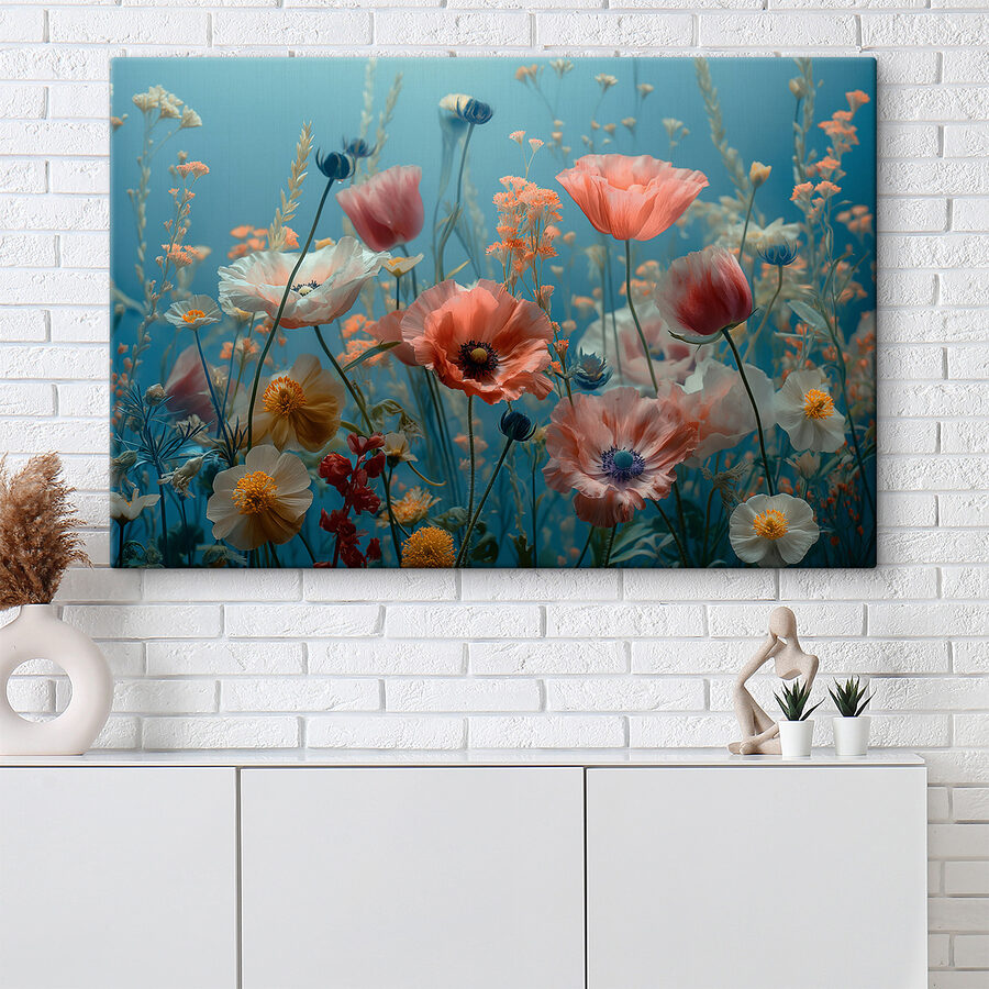 Groep bloemen in een veld
