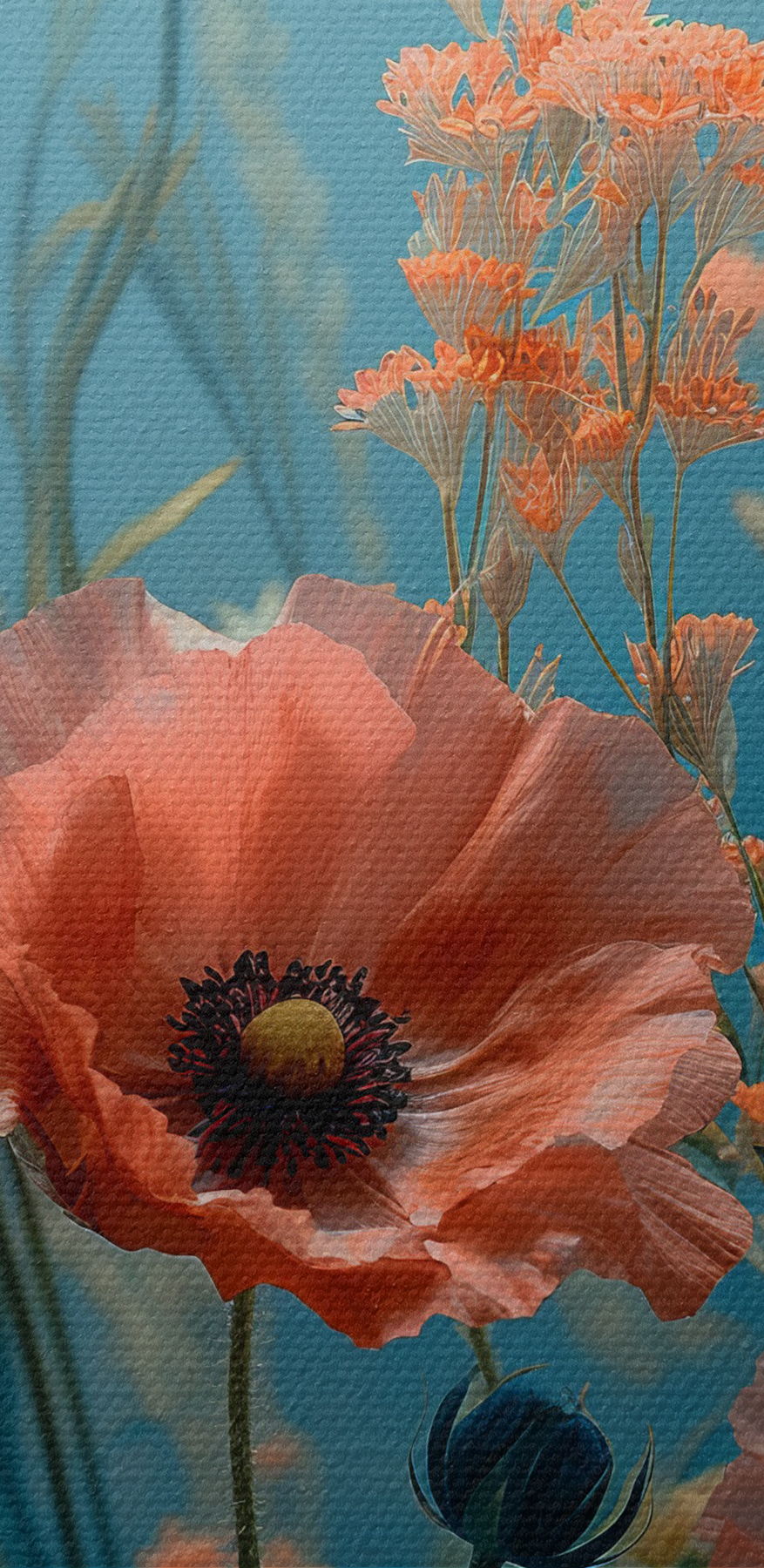 Groep bloemen in een veld