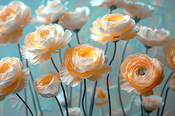 Groep bloemen op stelen Groep bloemen op stelen