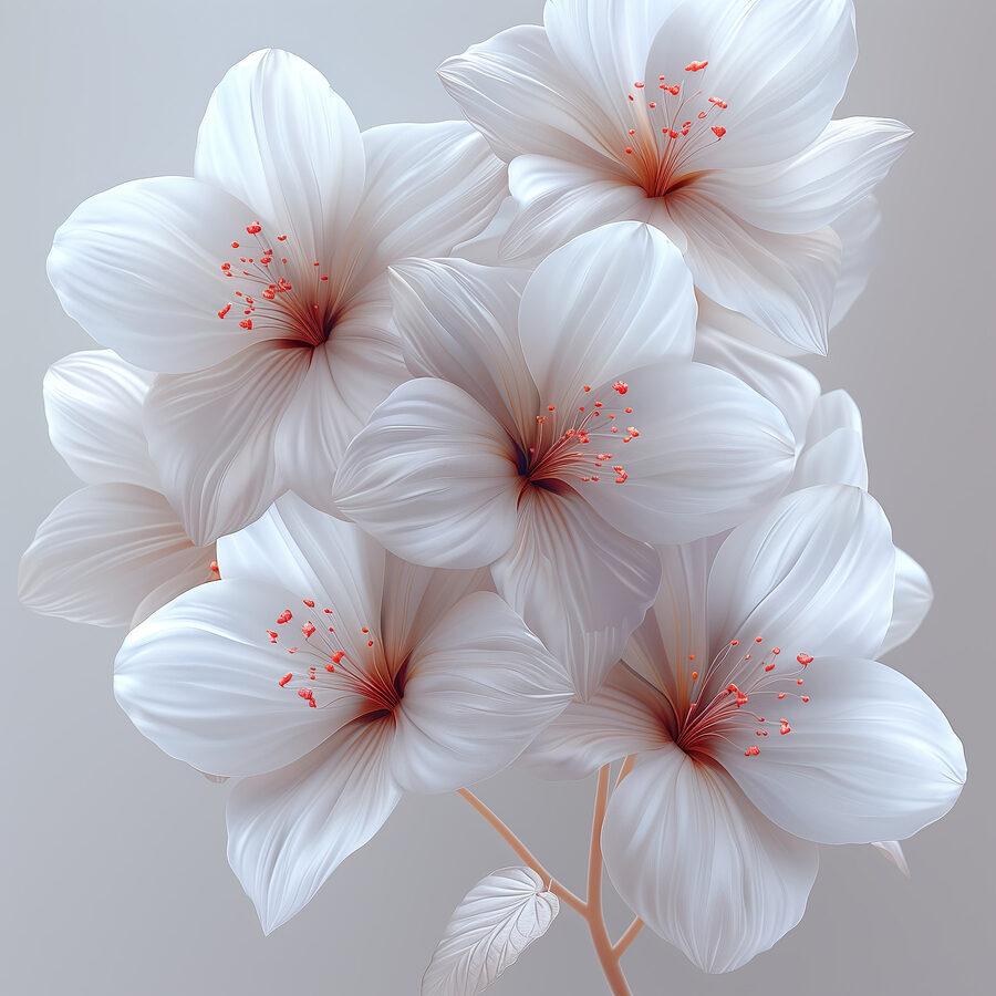 Groep witte bloemen