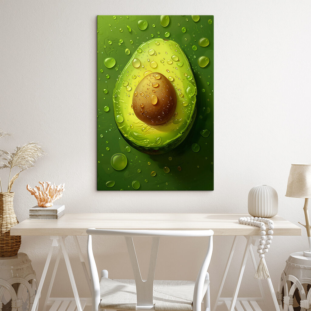 Fresh avocado with sparkling droplets Fresh avocado with sparkling droplets