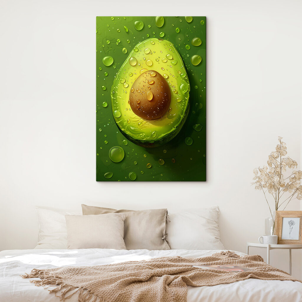 Fresh avocado with sparkling droplets Fresh avocado with sparkling droplets