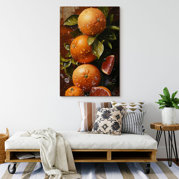 Group of oranges with leaves and slices of orange Group of oranges with leaves and slices of orange