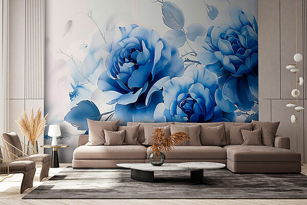 Groep blauwe bloemen Groep blauwe bloemen
