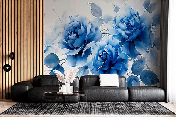 Groep blauwe bloemen Groep blauwe bloemen