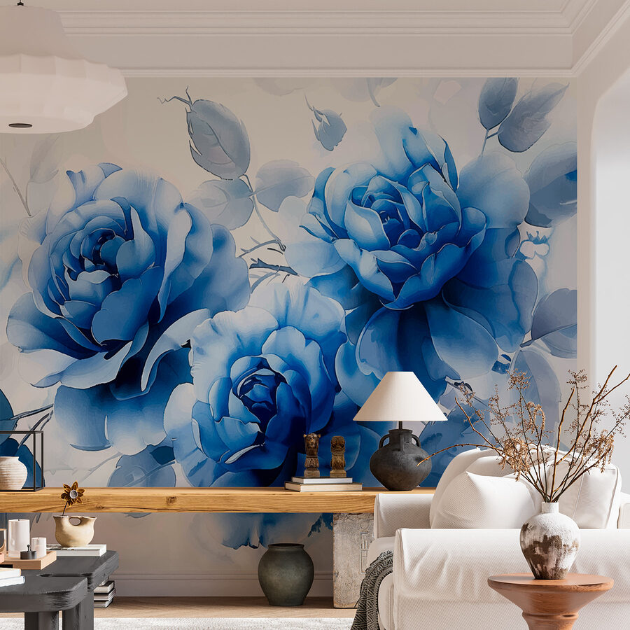 Groep blauwe bloemen Groep blauwe bloemen