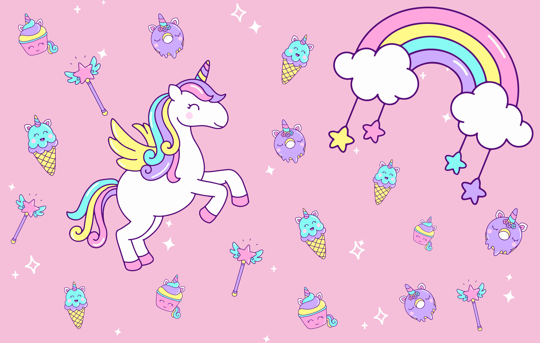 Unicorn and ice cream and ice cream Unicorn and ice cream and ice cream