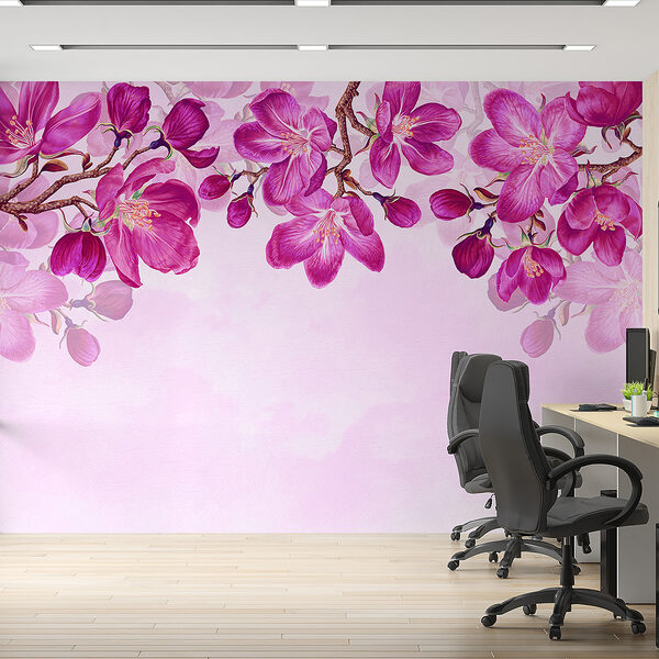 Paarse bloemen op een tak Paarse bloemen op een tak