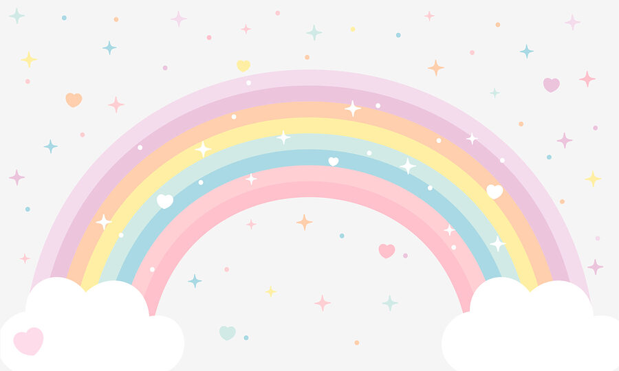 Rainbow with clouds and stars Rainbow with clouds and stars