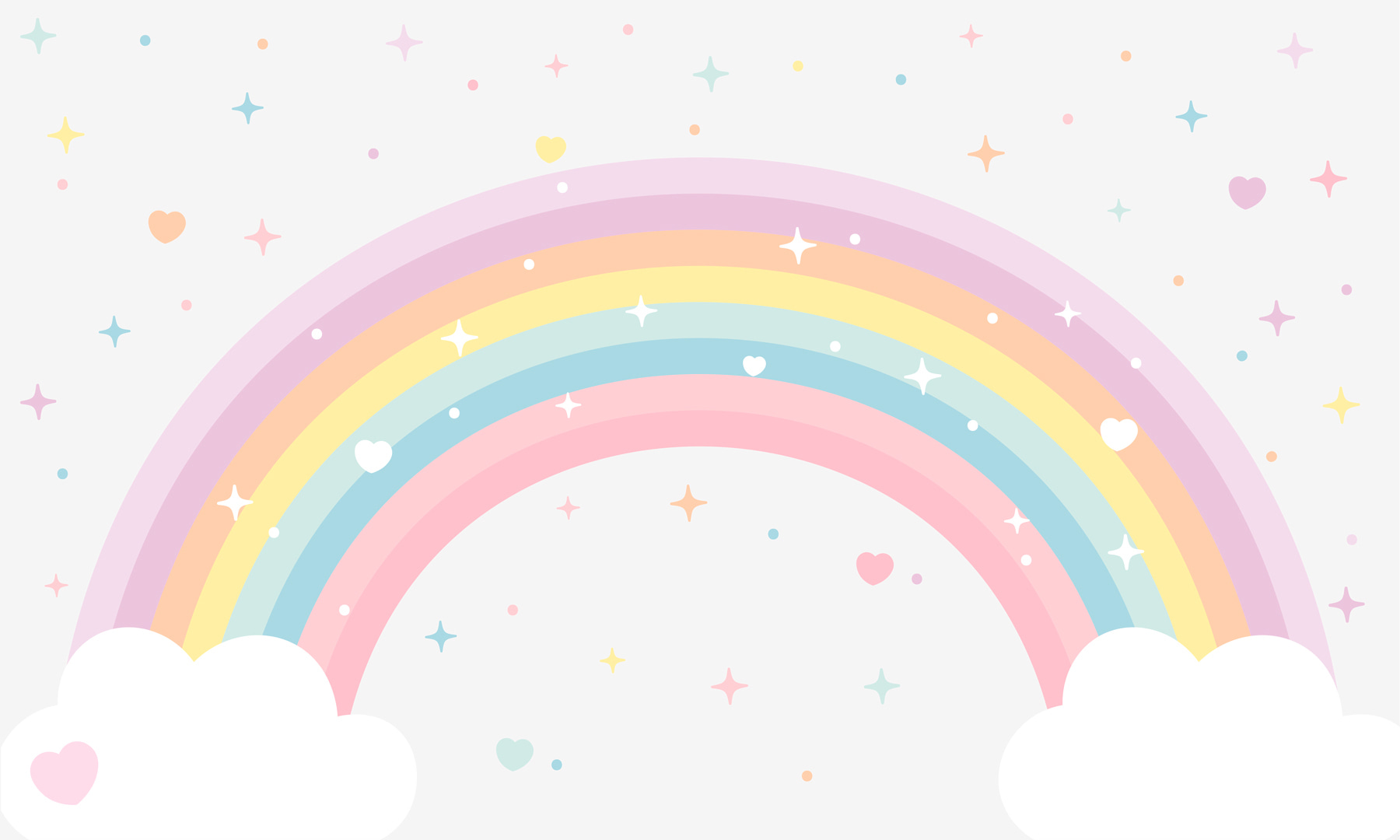 Rainbow with clouds and stars Rainbow with clouds and stars