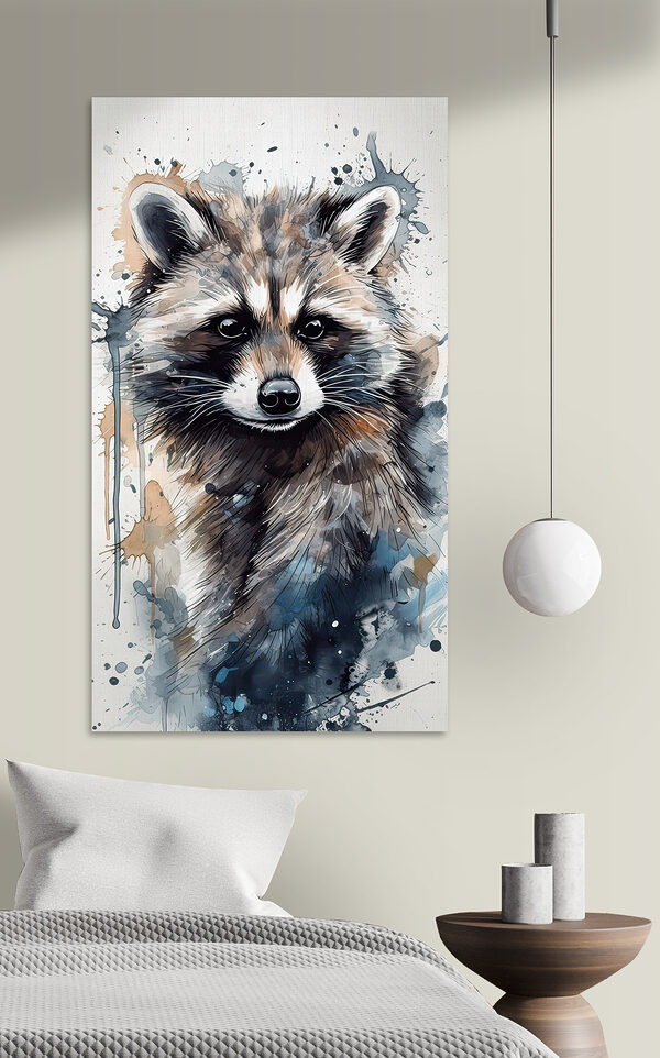 Wasbeer met aquarel spatten Wasbeer met aquarel spatten
