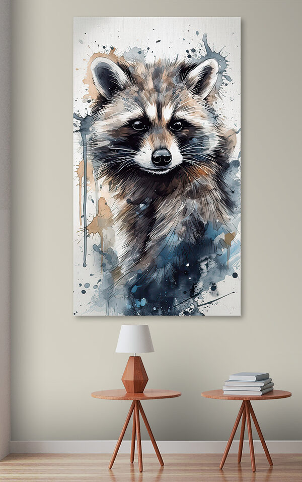 Wasbeer met aquarel spatten Wasbeer met aquarel spatten