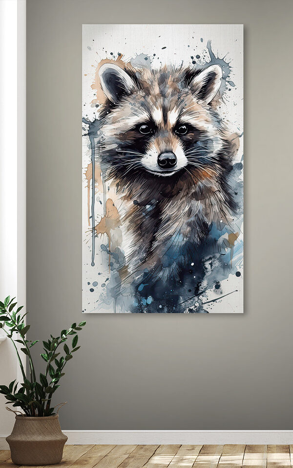 Wasbeer met aquarel spatten Wasbeer met aquarel spatten