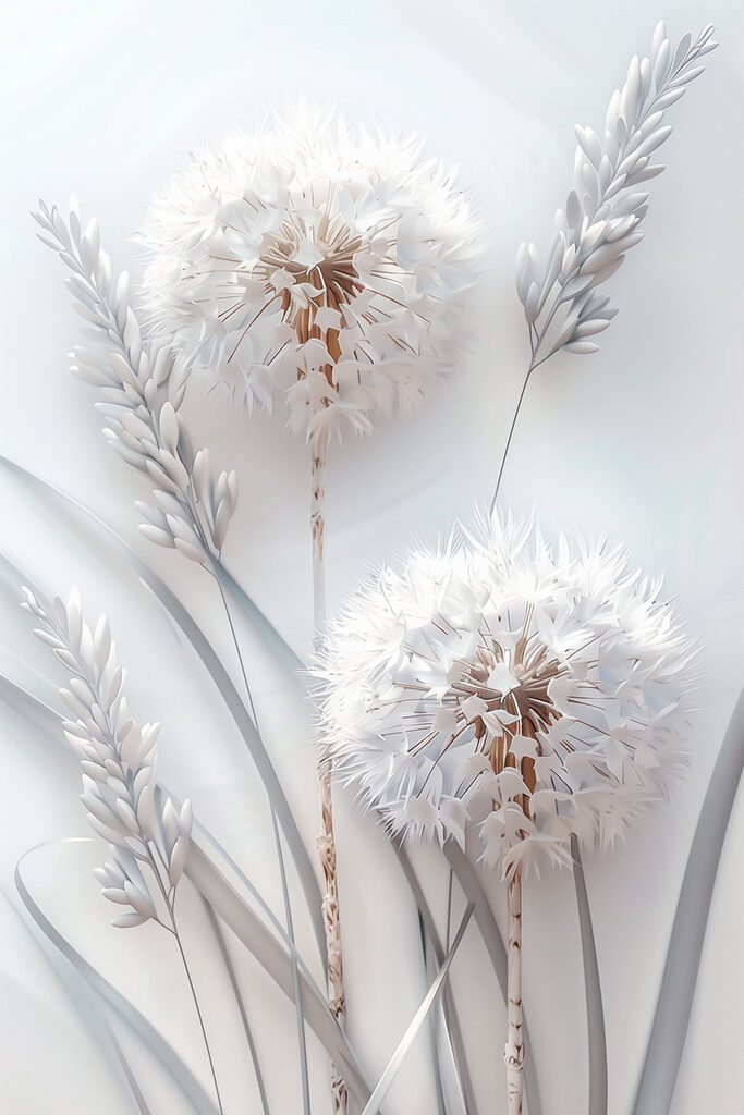 White flower with white leaves