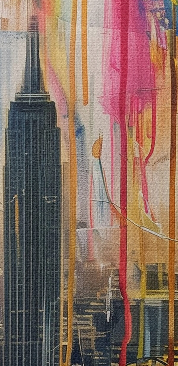 Schilderij van een vrouw’s gezicht met kleurrijke verf die naar beneden druipt Schilderij van een vrouw’s gezicht met kleurrijke verf die naar beneden druipt