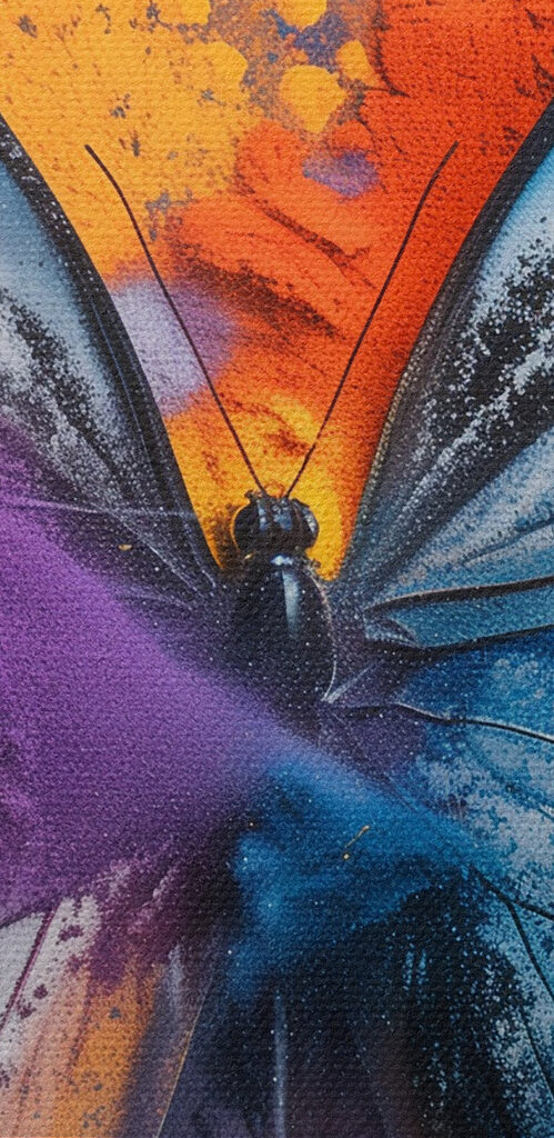 Butterfly with colorful powder Butterfly with colorful powder