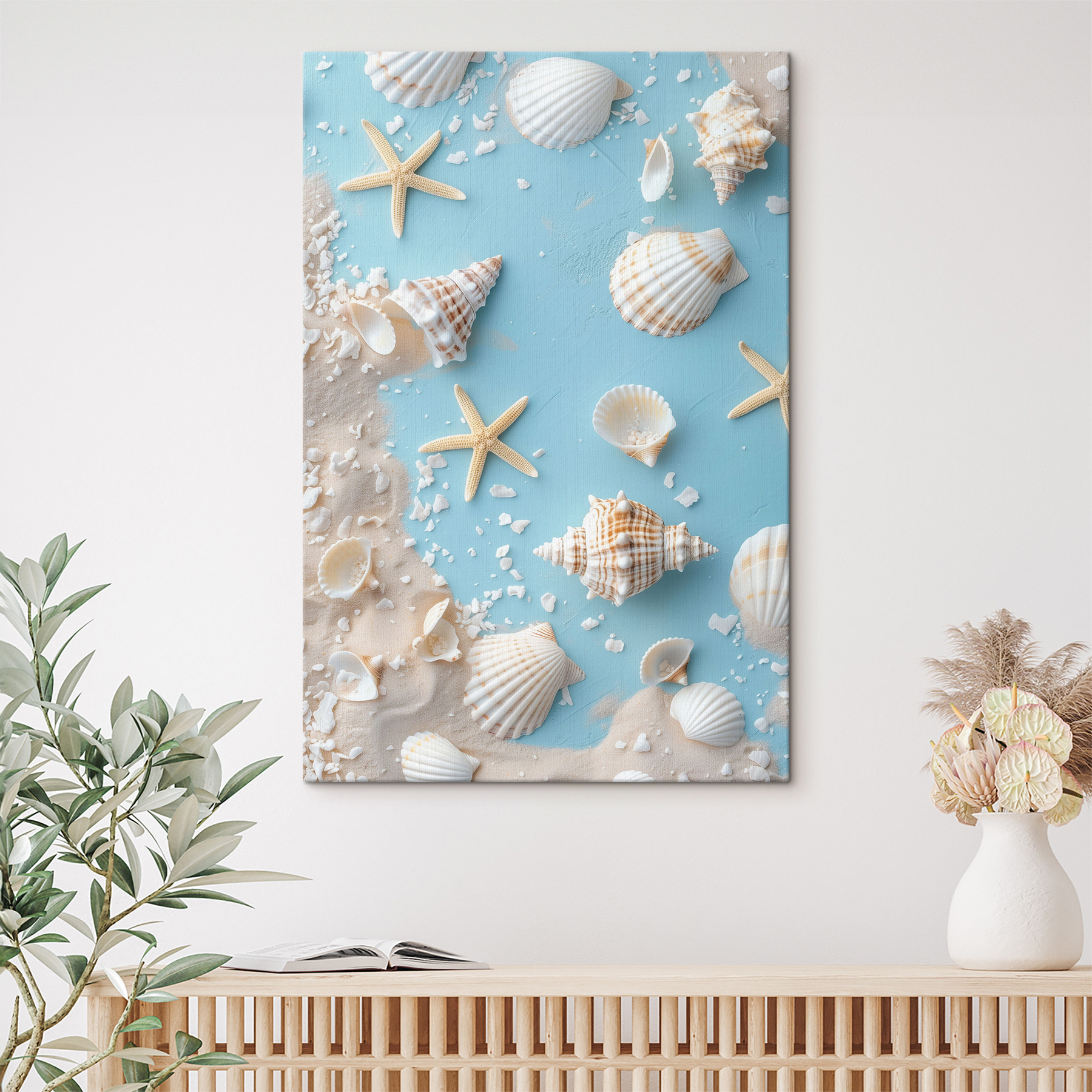 Group of seashells and starfish on sand Group of seashells and starfish on sand