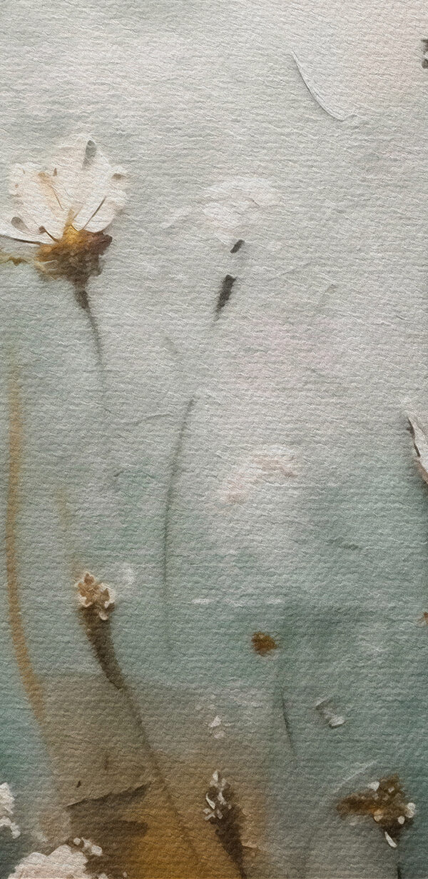Schilderij van bloemen op een muur Schilderij van bloemen op een muur