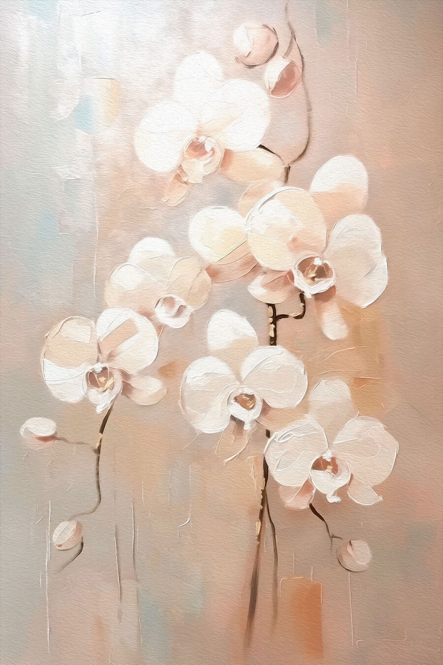 Schilderij van witte bloemen