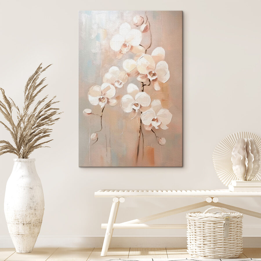 Schilderij van witte bloemen