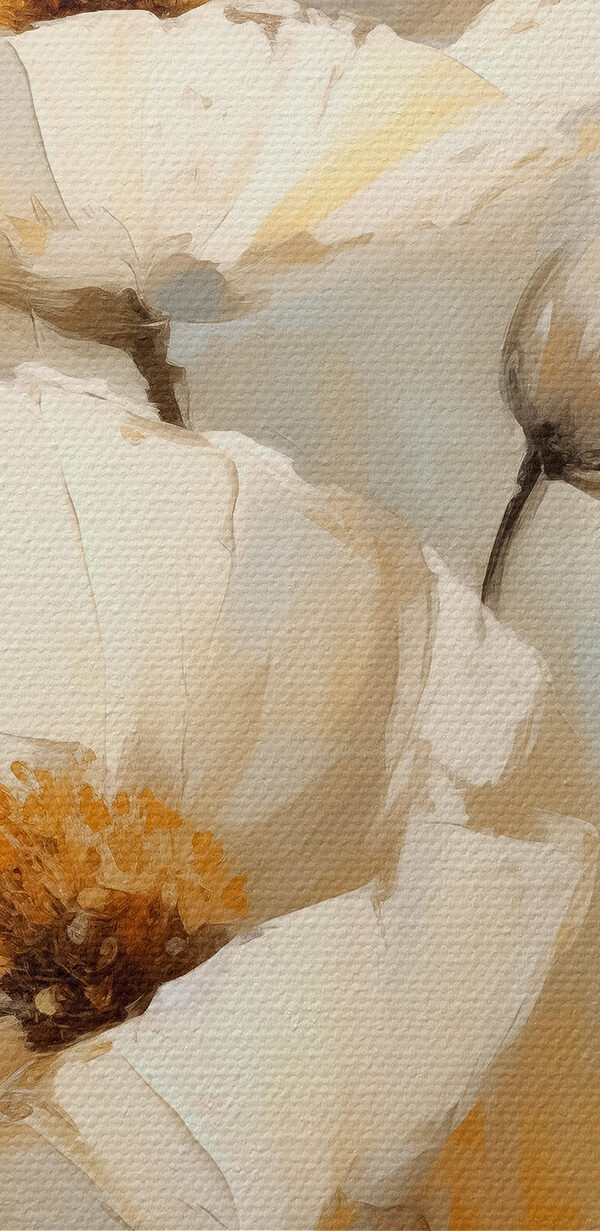 Schilderij van witte bloemen Schilderij van witte bloemen