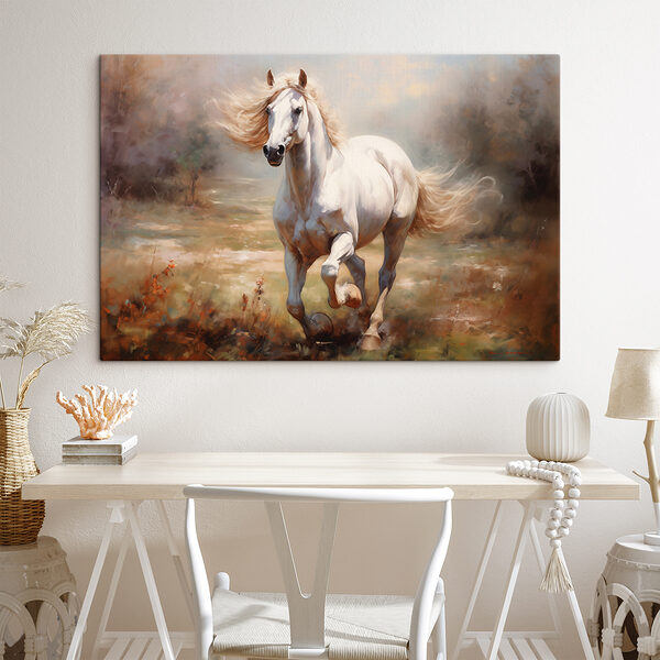 Wit paard in een veld Wit paard in een veld