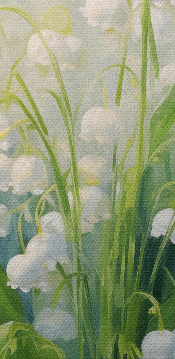 Schilderij van een bos witte bloemen Schilderij van een bos witte bloemen