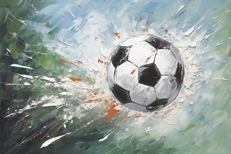 Schilderij van een voetbal