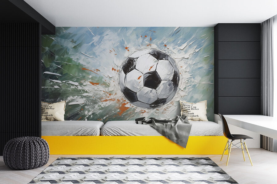 Schilderij van een voetbal