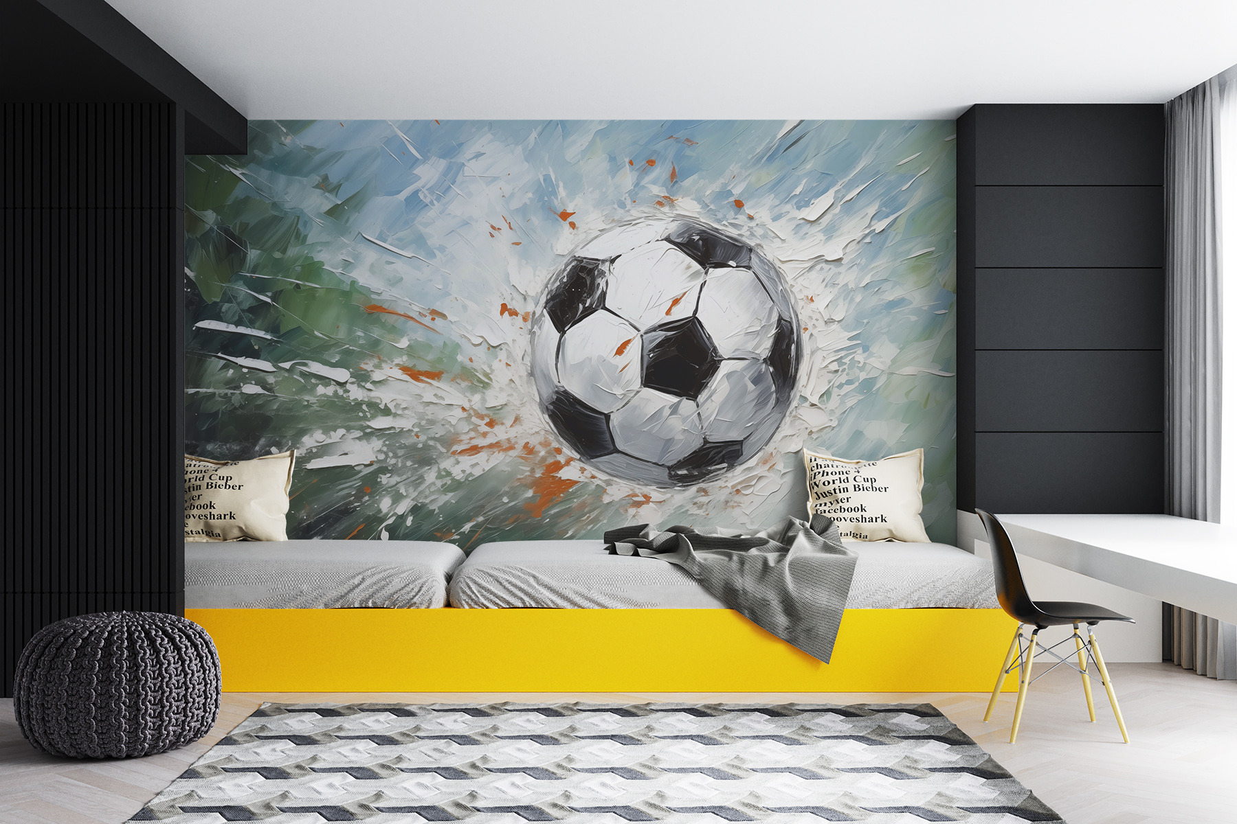 Painting of a football ball Painting of a football ball