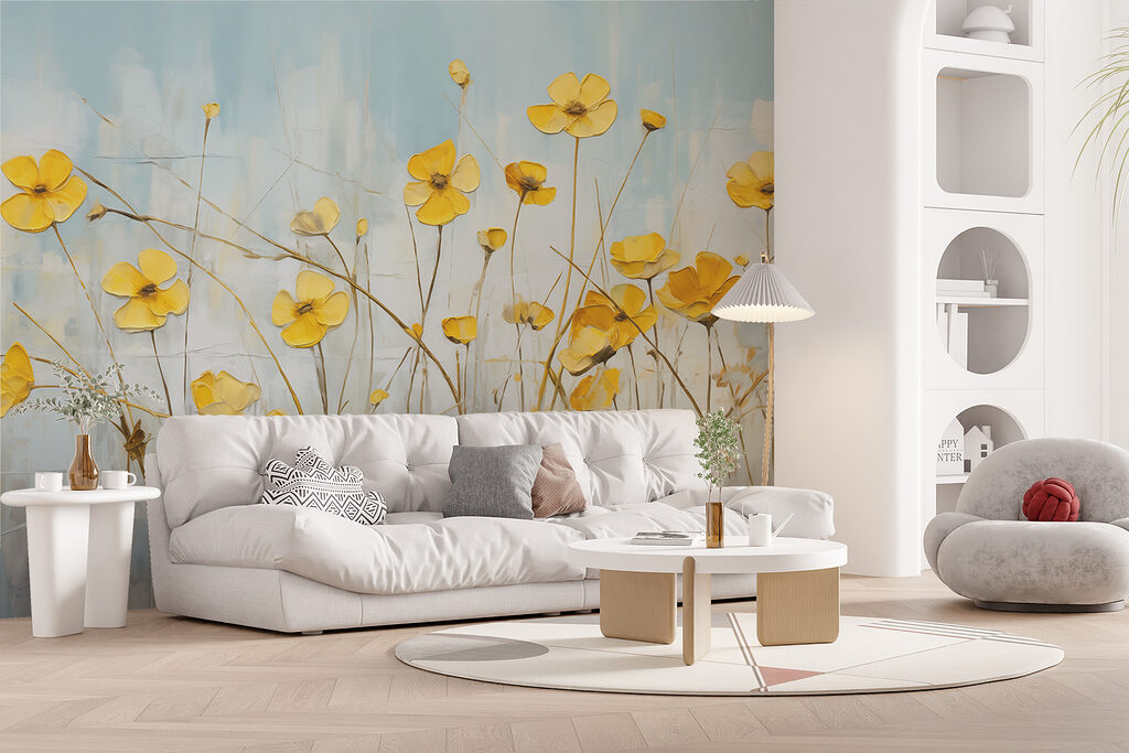 Schilderij van gele bloemen w08129pig32mr 1024x683 - Schilderij van gele bloemen