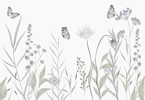 Butterflies flying over flowers Butterflies flying over flowers