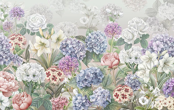 Groep bloemen op witte achtergrond Groep bloemen op witte achtergrond