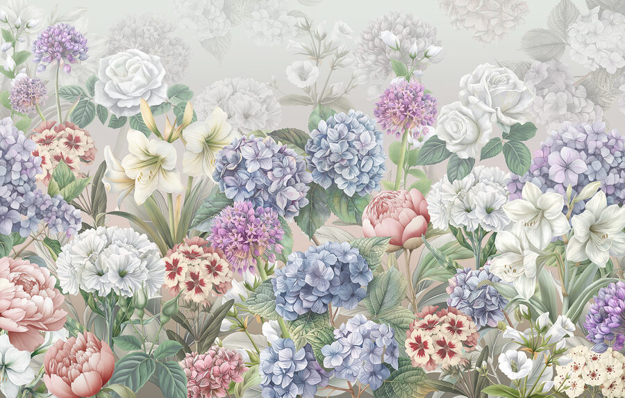 Groep bloemen op witte achtergrond