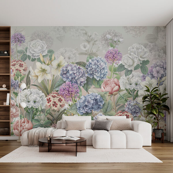 Groep bloemen op witte achtergrond Groep bloemen op witte achtergrond