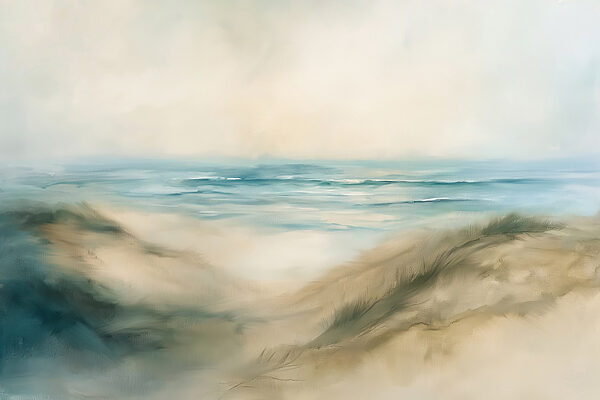 Schilderij van een strand Schilderij van een strand