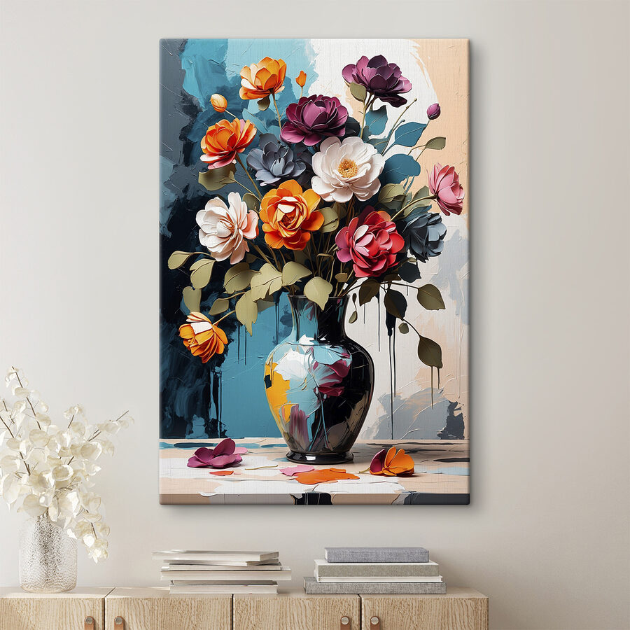 Vaas met bloemen erin