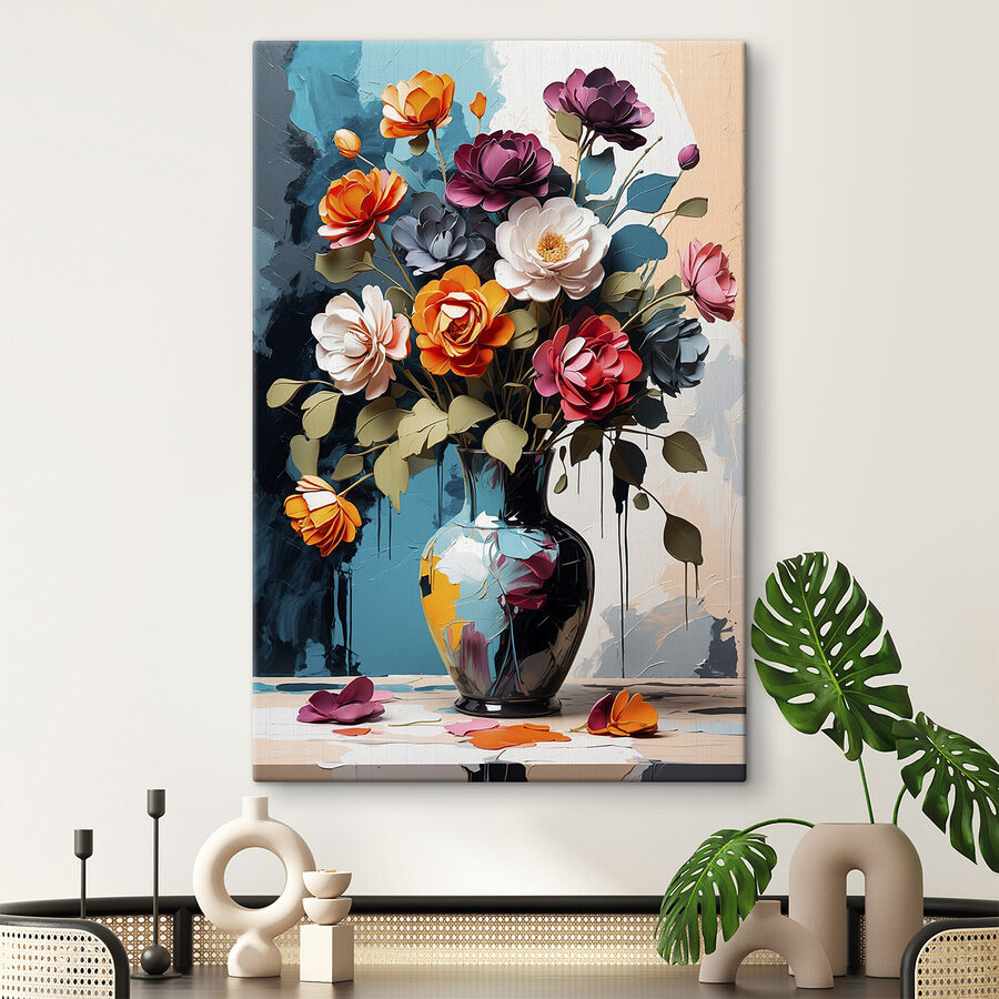 Vaas met bloemen erin