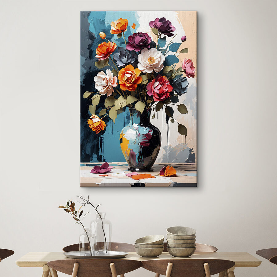 Vaas met bloemen erin