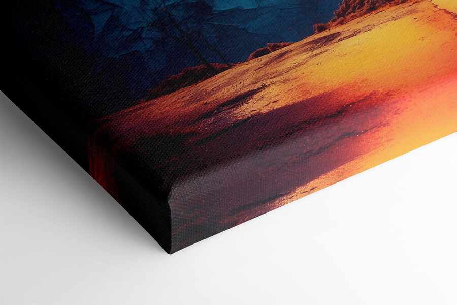 Canvas Schilderijen Rode en gele maan aan de hemel - Afbeelding 4