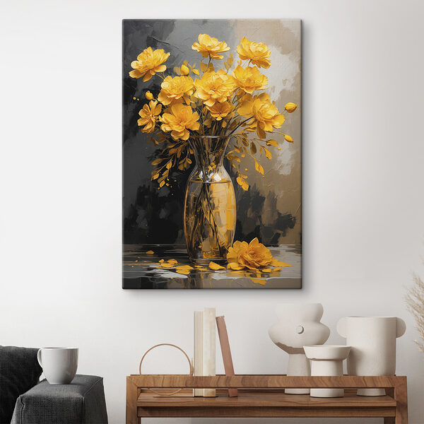 Vase with yellow flowers Vase with yellow flowers